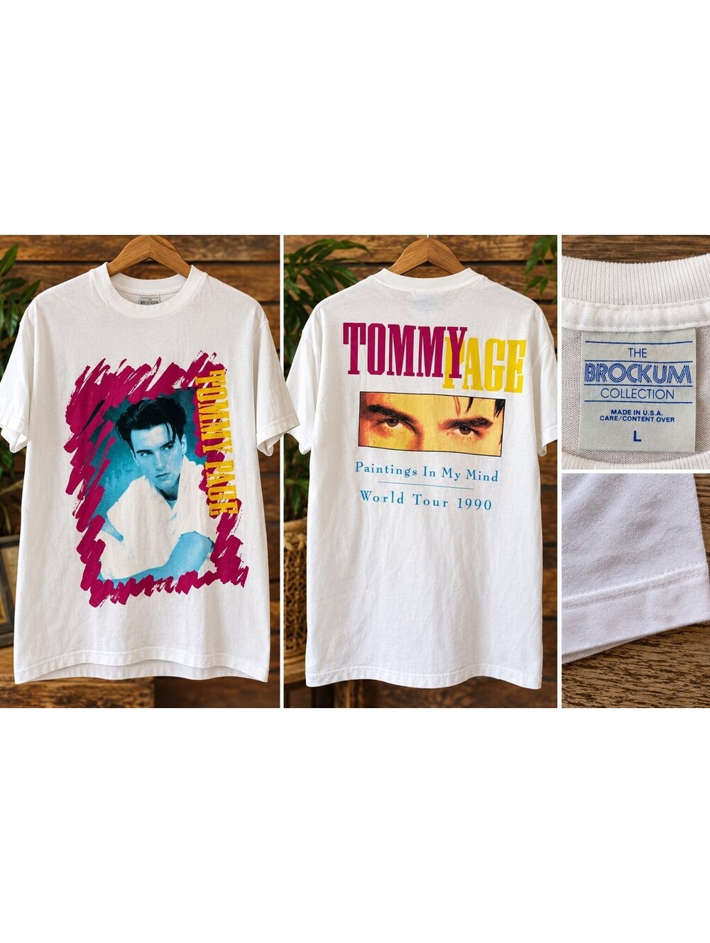 Vintage 1990 Tommy Page Tour Shirt L Brockum Single Stitch Paintings In My Mind